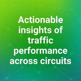 Actionable insight of traffic performance across circuits